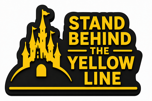 Stand behind the yellow line keychain